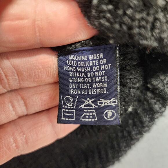 Eddie Bauer Sweater Mens Small EBTEK Wool Blend Grey Black Vintage Hong Kong 90s - Picture 4 of 13